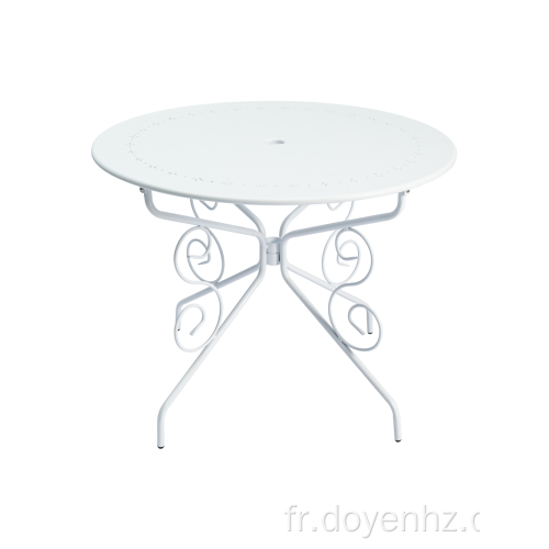 Table fabriquée en métal de 95 cm avec dessus de table à motif